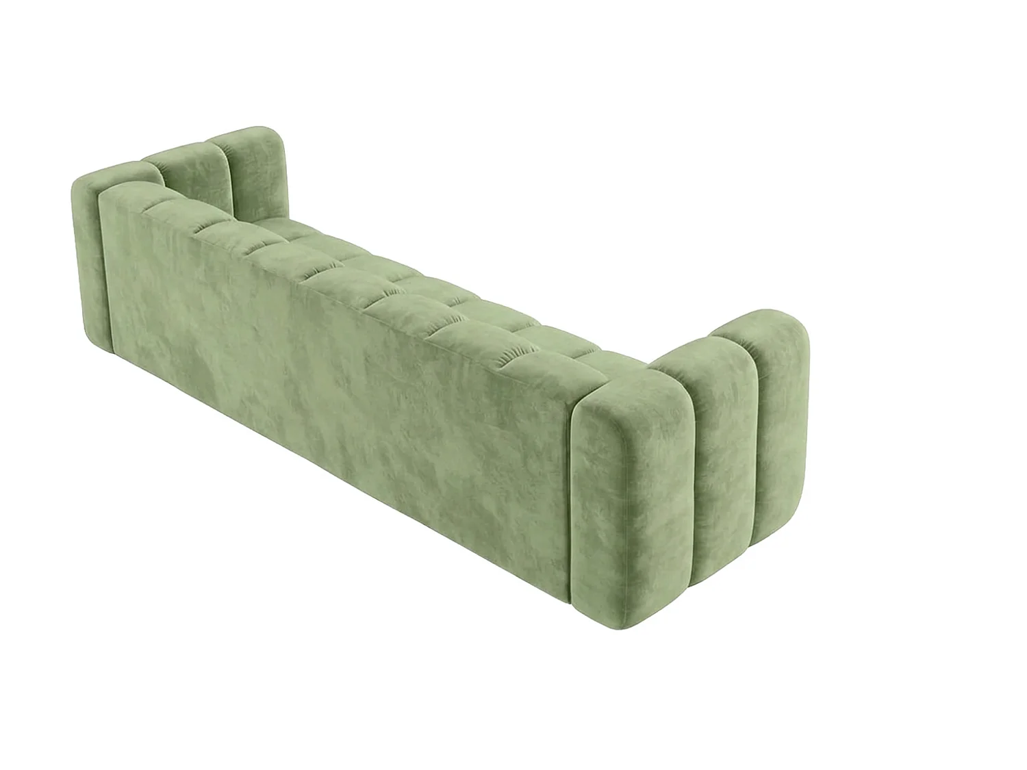 Canapé modulable 4 places, tissu velours Riviera, Olive, GRAND