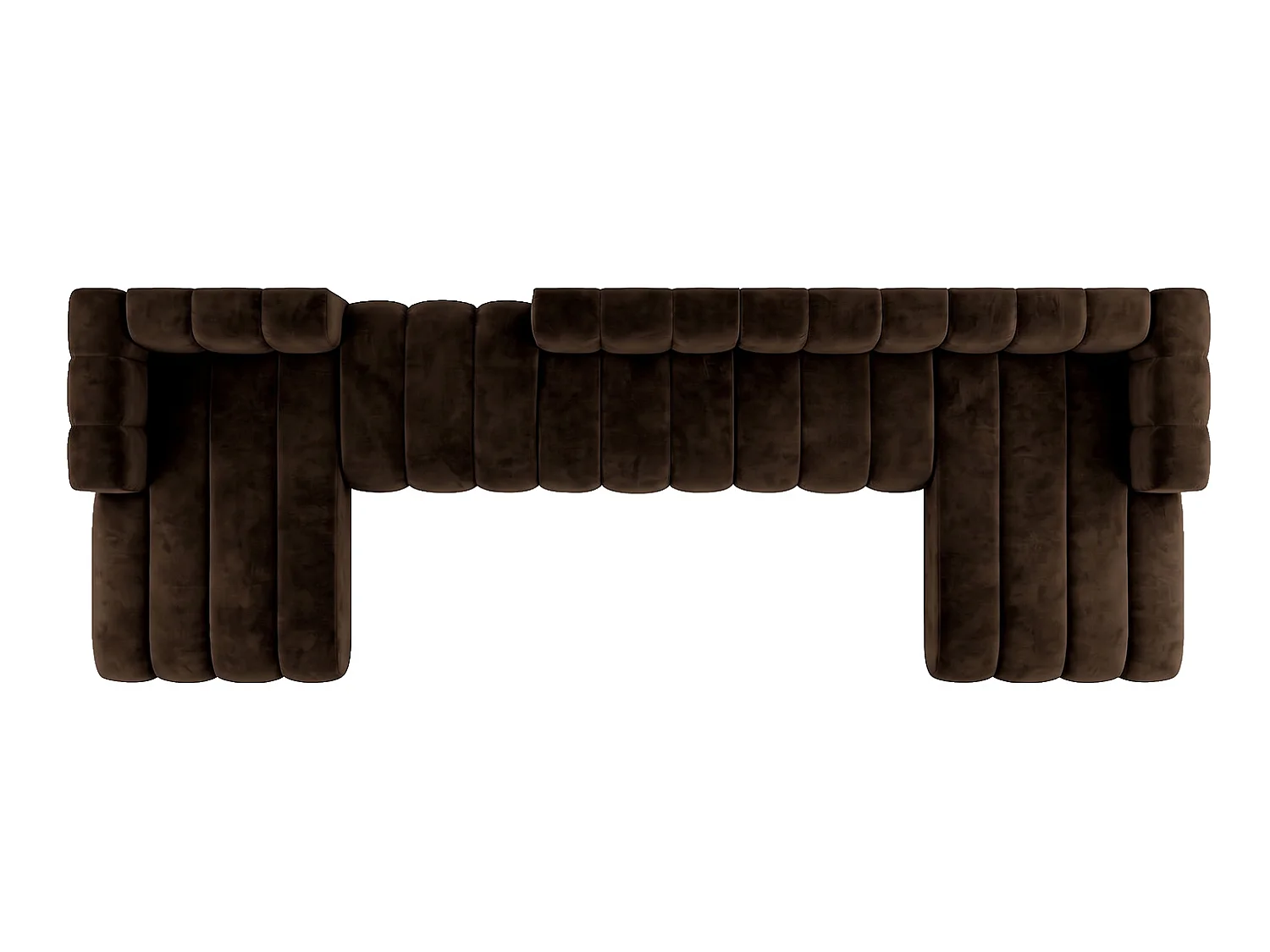 Modulares Ecksofa in U-Form mit flexiblem Hocker, Schokolade, GRAND U BIG 500 cm