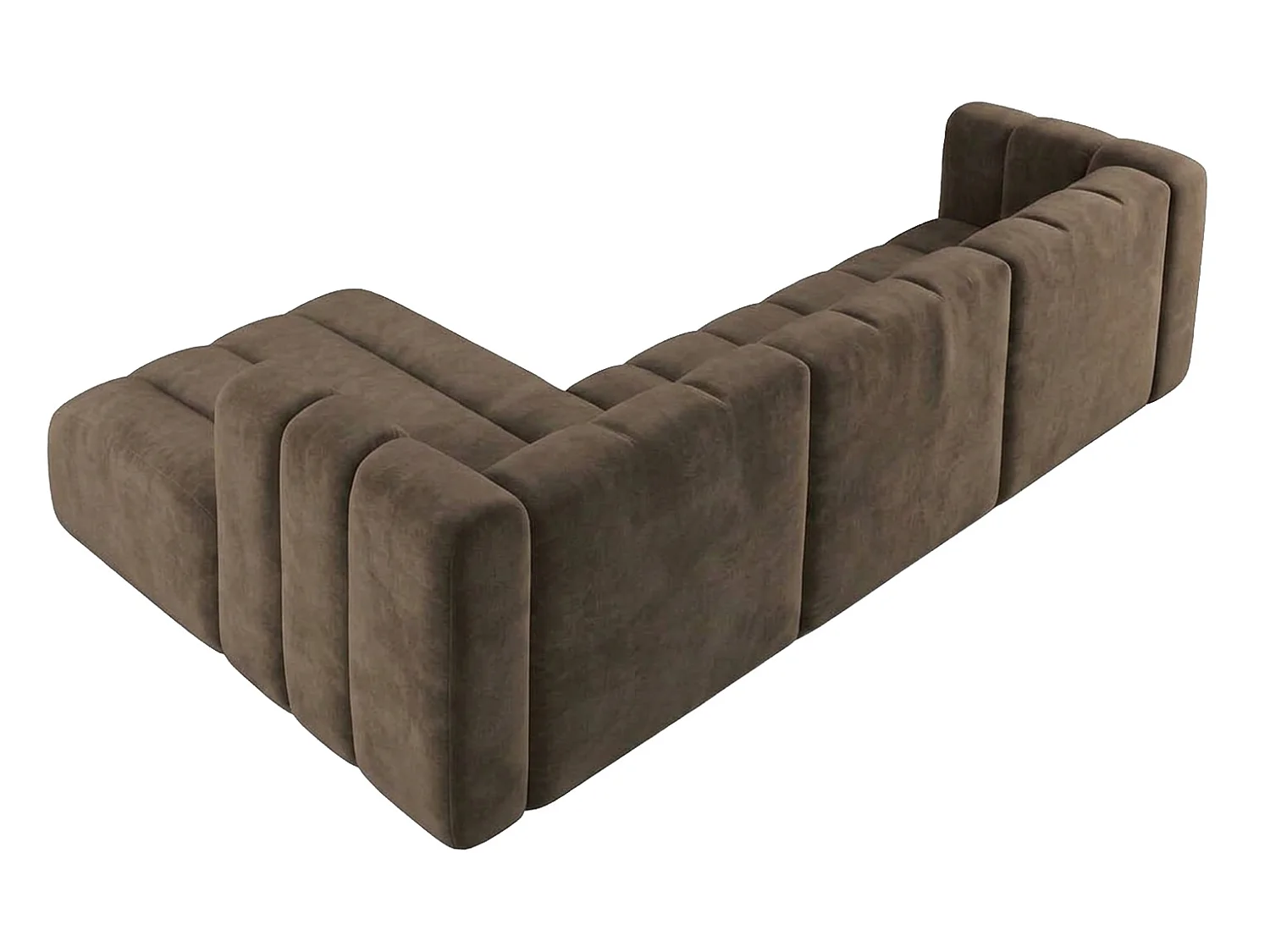 Modulares Ecksofa in L-Form, Velvet-Stoff Riviera, Braun, Links, GRAND 318 cm
