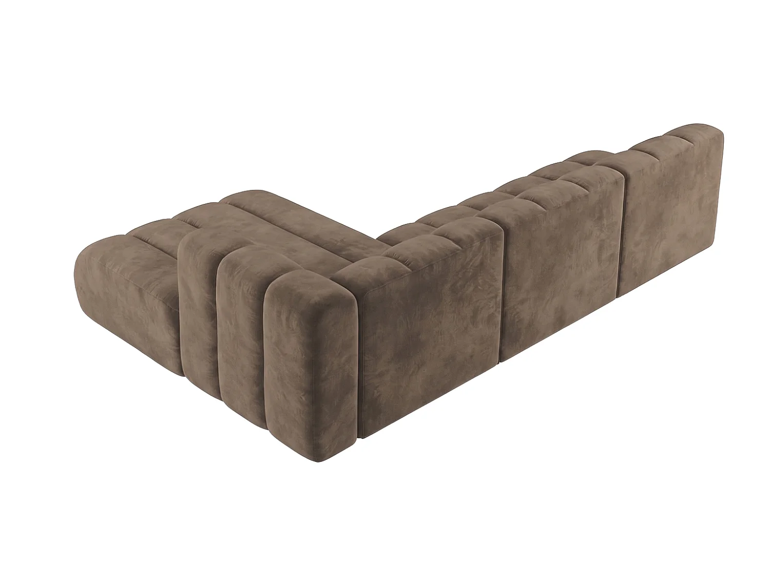 Modulares Ecksofa in L-Form, Velvet-Stoff Riviera, Braun, Links, GRAND 295 cm