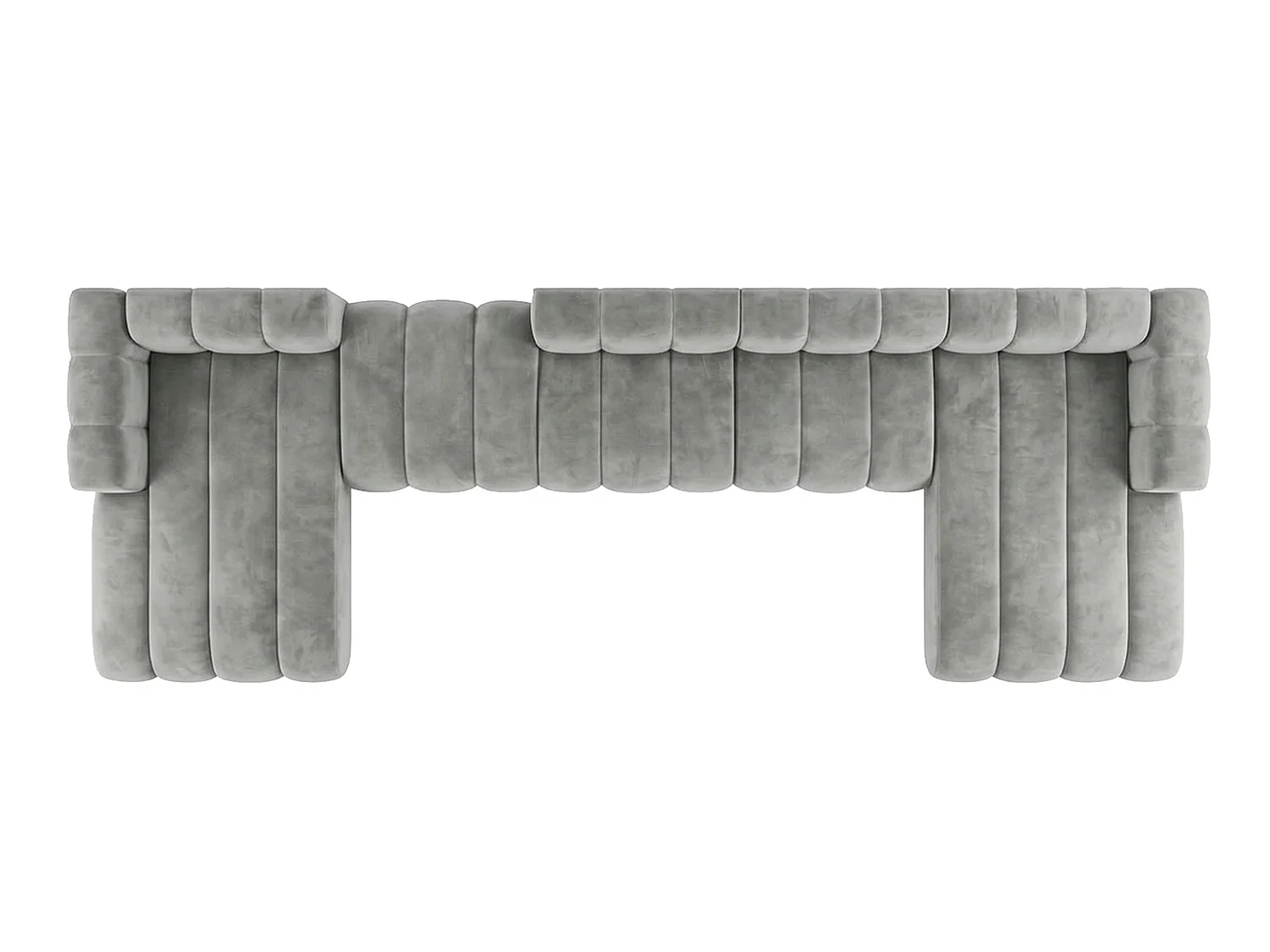 Canapé d’angle modulable en U avec pouf repositionnable, Gris, GRAND U BIG 500 cm