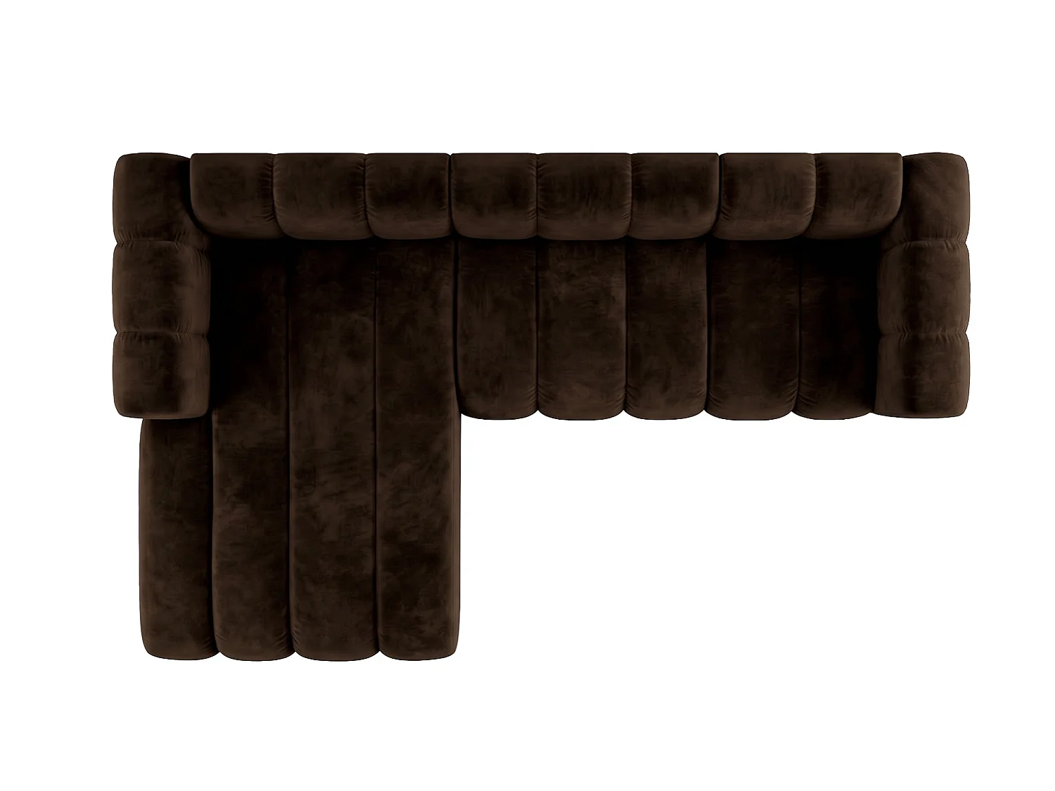Modulares Ecksofa in L-Form, Velvet-Stoff Riviera, Schokolade, Links, GRAND 287 cm