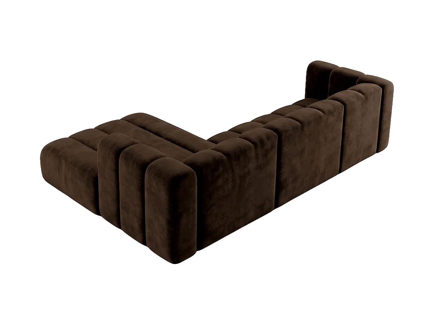 Modulares Ecksofa in L-Form, Velvet-Stoff Riviera, Schokolade, Links, GRAND 287 cm