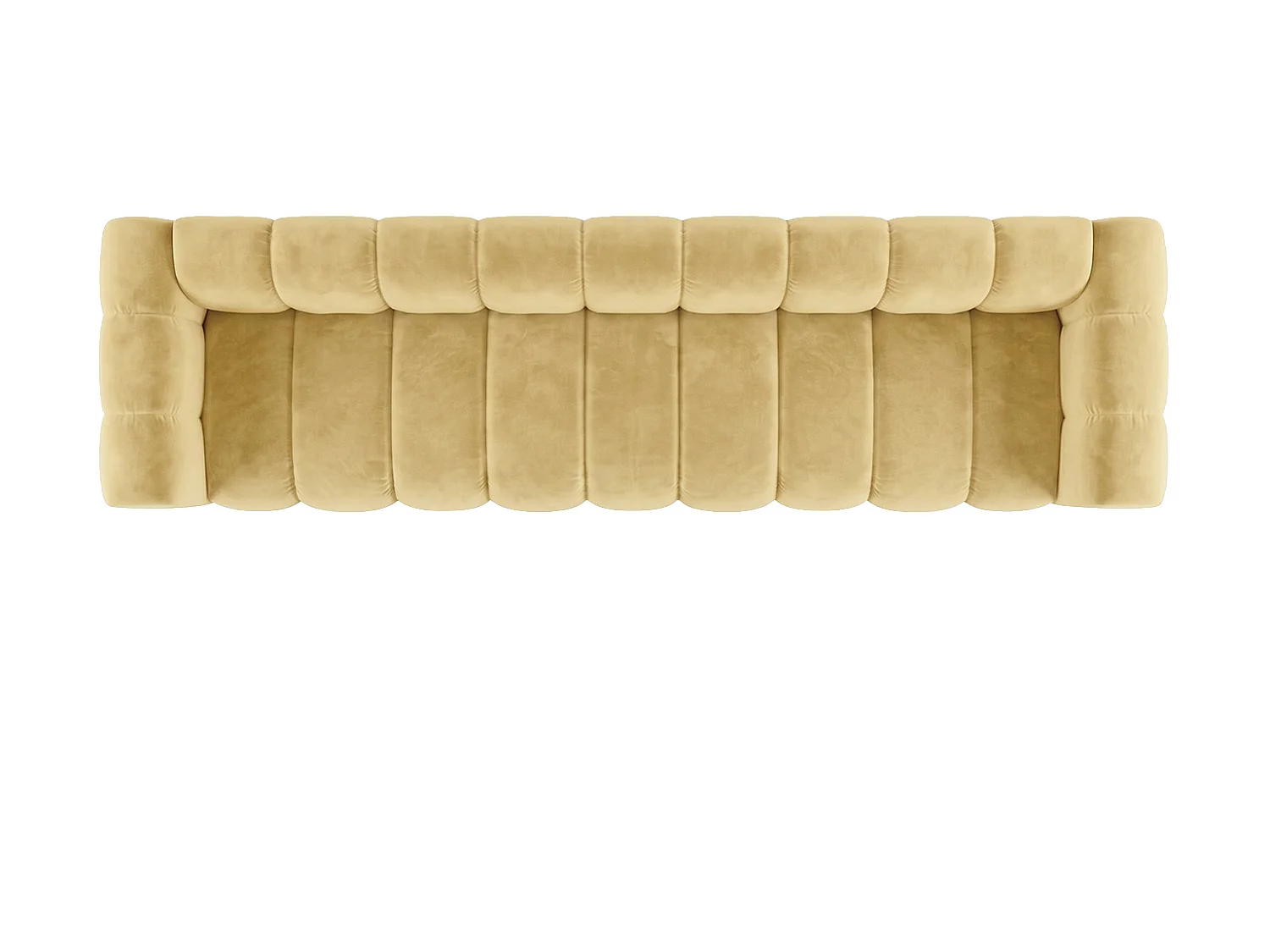 Canapé modulable 5 places, tissu velours Riviera, Beurre, GRAND
