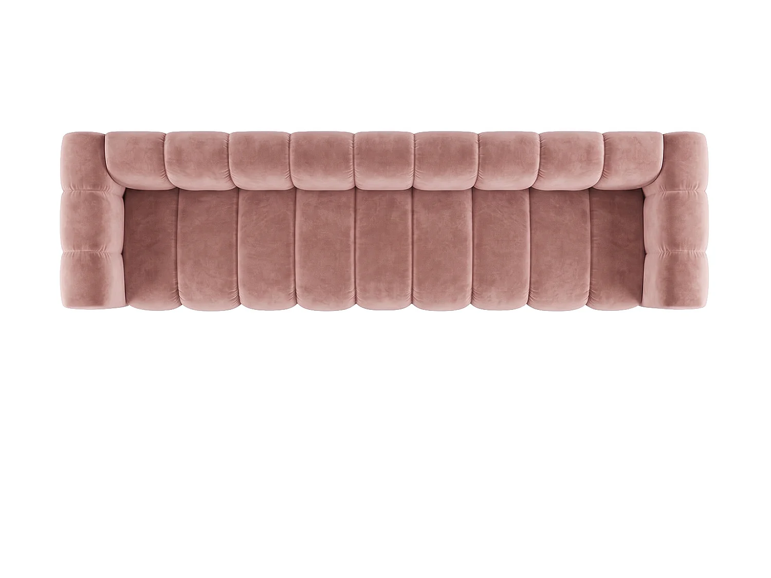 Canapé modulable 5 places, tissu velours Riviera, Rose clair, GRAND