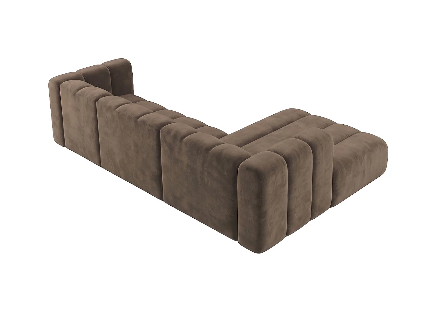 Modulares Ecksofa in L-Form, Velvet-Stoff Riviera, Braun, Rechts, GRAND 287 cm