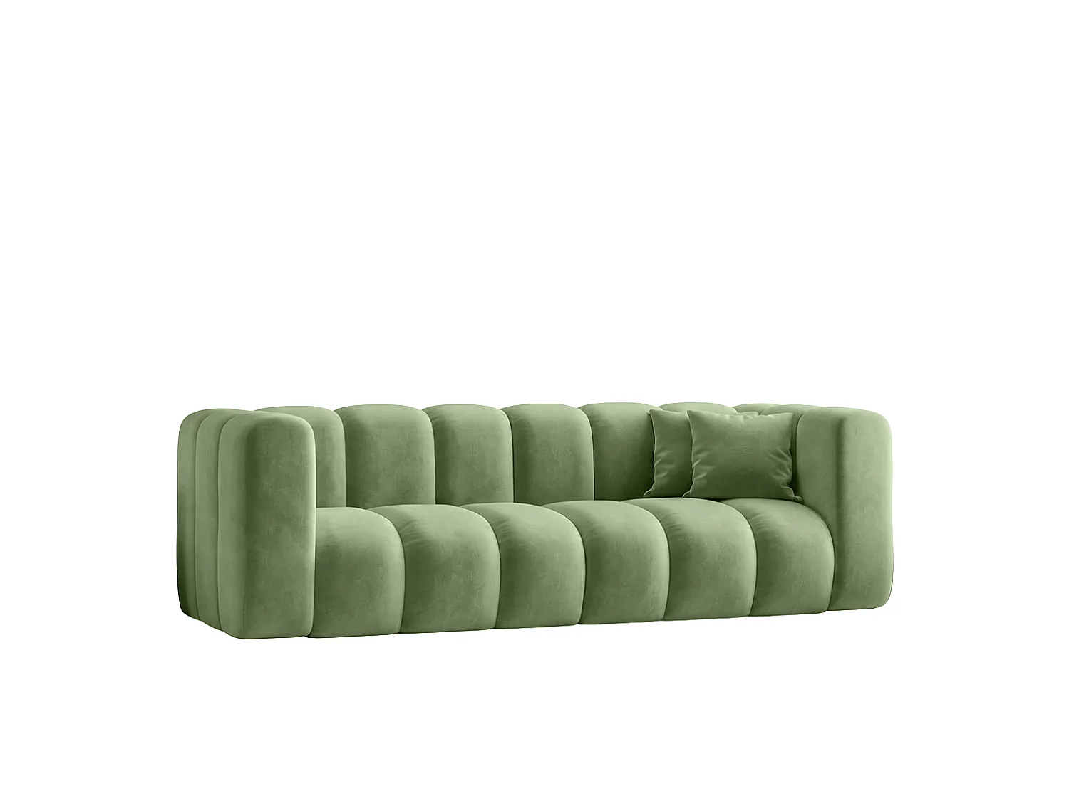 Modulaire 3-zitsbank, fluwelen stof Riviera, Olijfgroen, GRAND