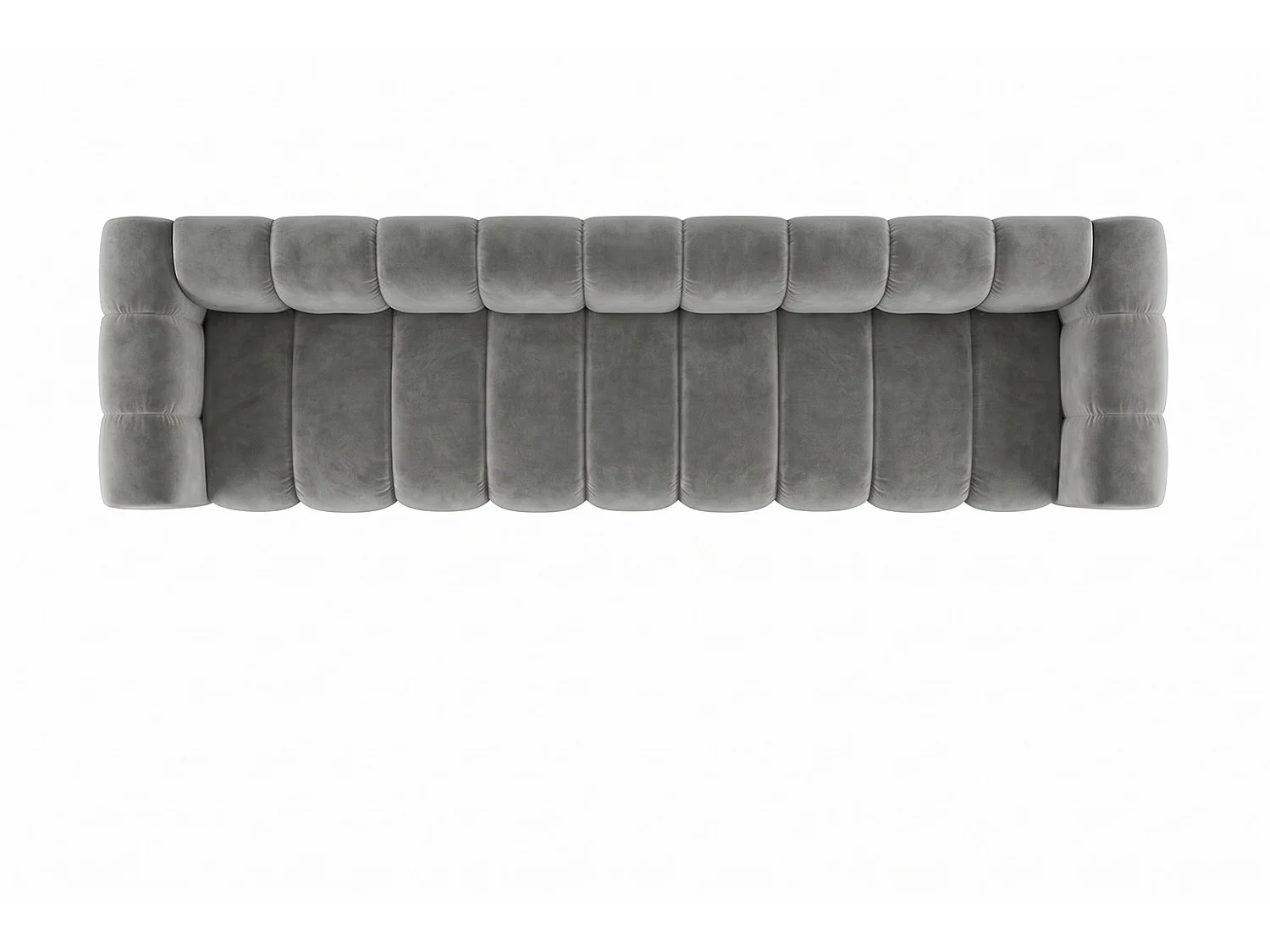 Canapé modulable 5 places, tissu velours Riviera, Gris, GRAND