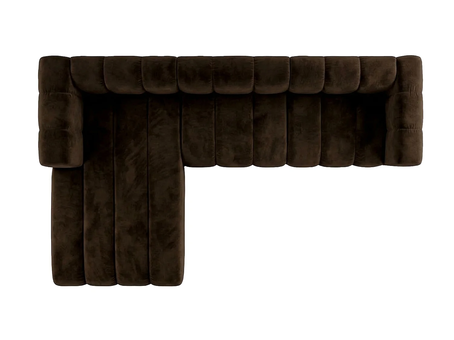 Modulares Ecksofa in L-Form, Velvet-Stoff Riviera, Schokolade, Links, GRAND 318 cm