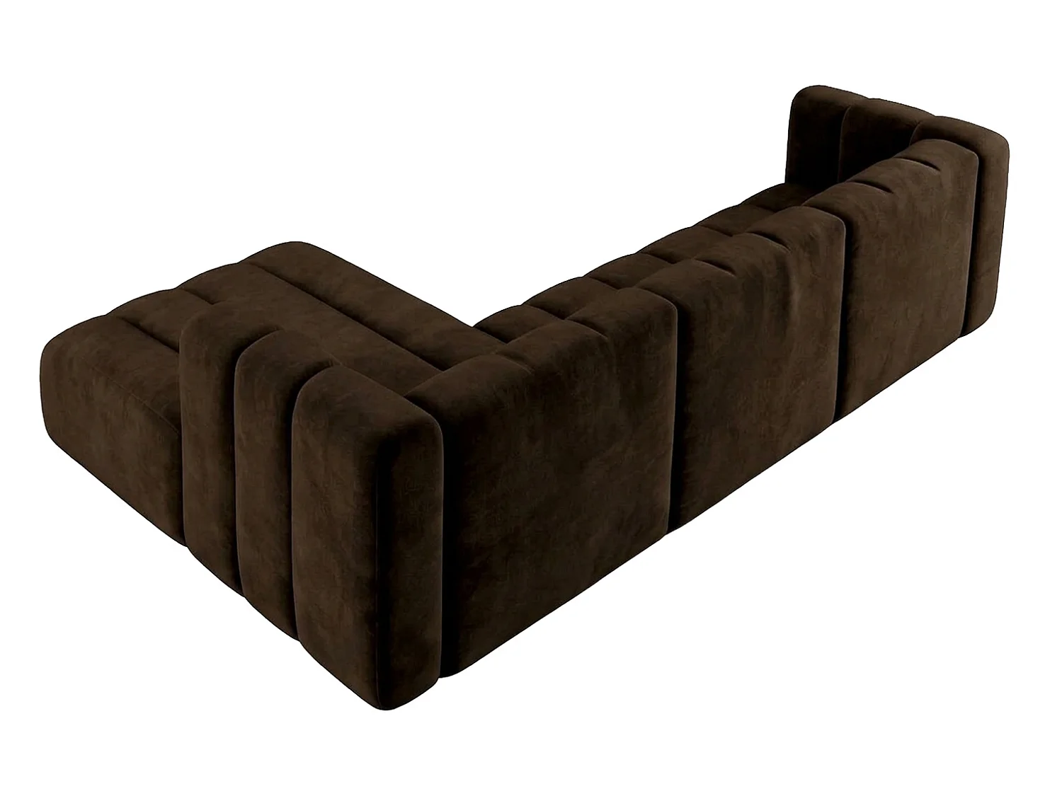 Modulares Ecksofa in L-Form, Velvet-Stoff Riviera, Schokolade, Links, GRAND 318 cm