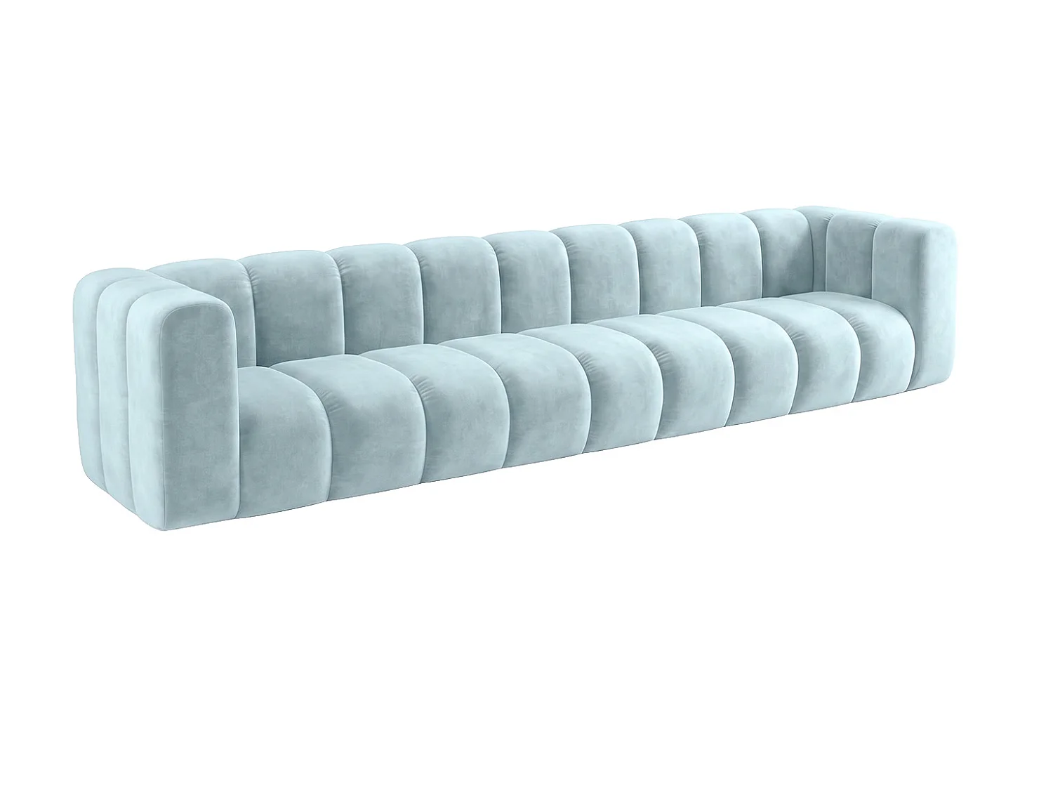 Sofa modułowa 5-osobowa, tkanina welwet Riviera, Baby blue, GRAND