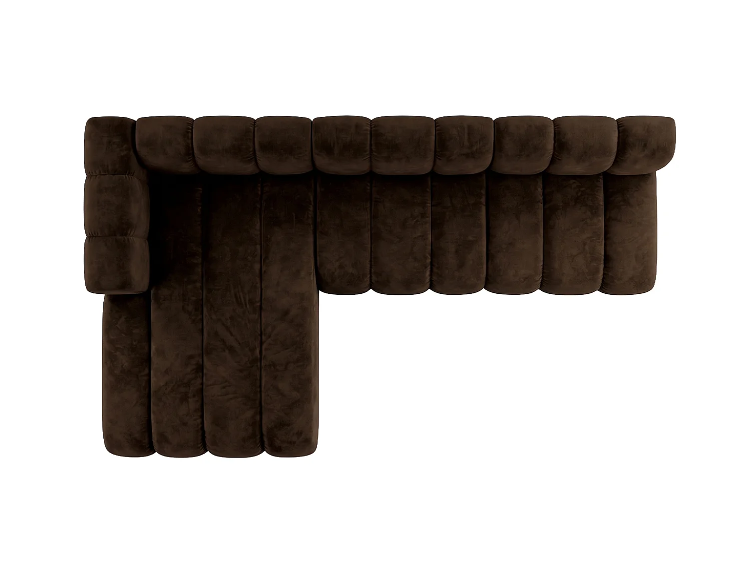 Modulares Ecksofa in L-Form, Velvet-Stoff Riviera, Schokolade, Links, GRAND 295 cm