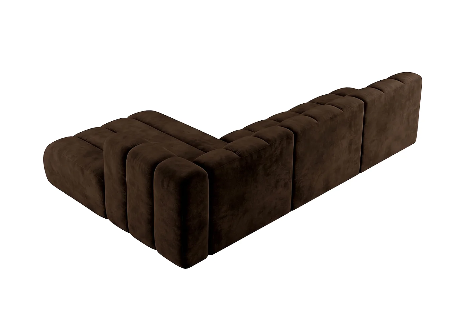 Modulares Ecksofa in L-Form, Velvet-Stoff Riviera, Schokolade, Links, GRAND 295 cm