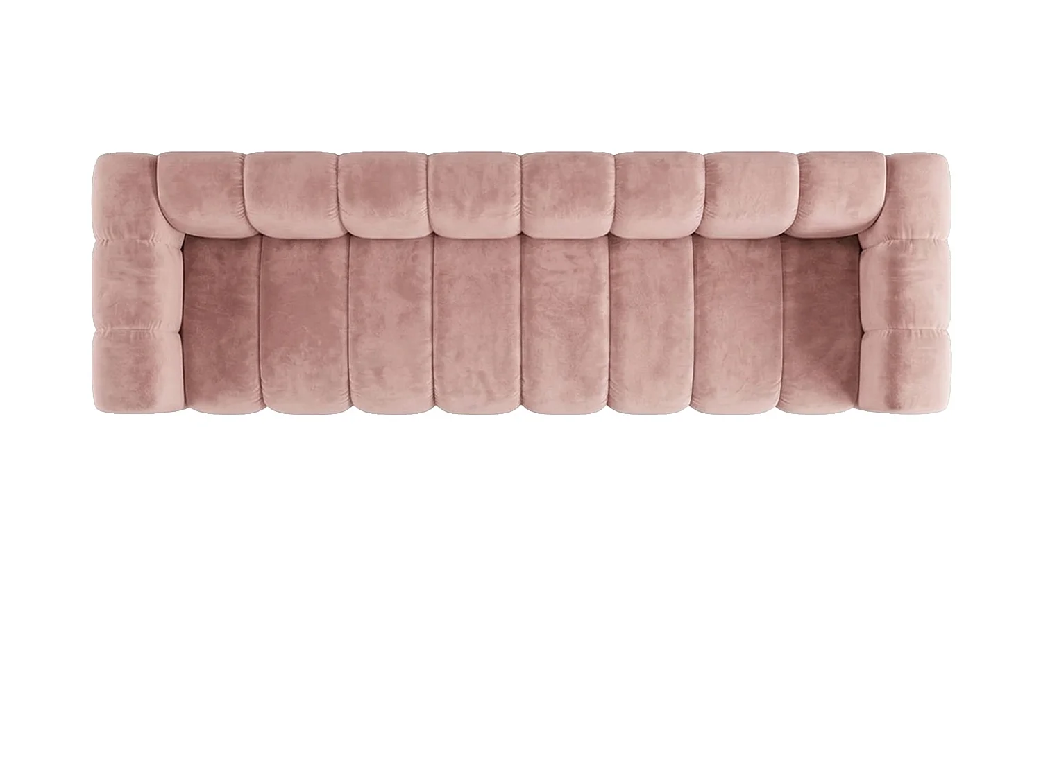 Canapé modulable 4 places, tissu velours Riviera, Rose clair, GRAND