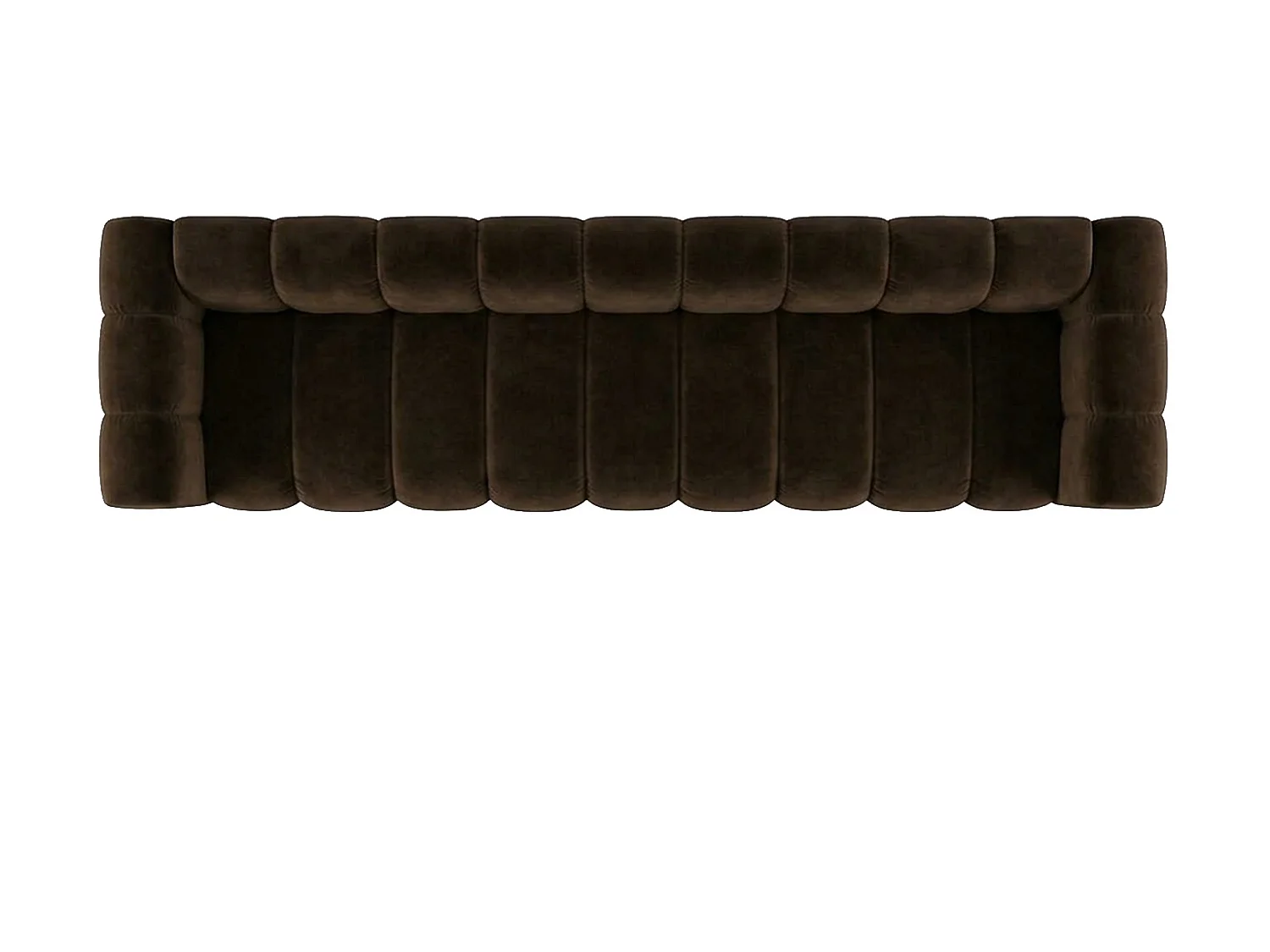 Canapé modulable 5 places, tissu velours Riviera, Chocolat, GRAND