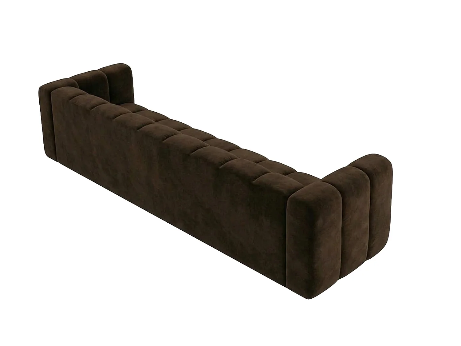 Canapé modulable 5 places, tissu velours Riviera, Chocolat, GRAND
