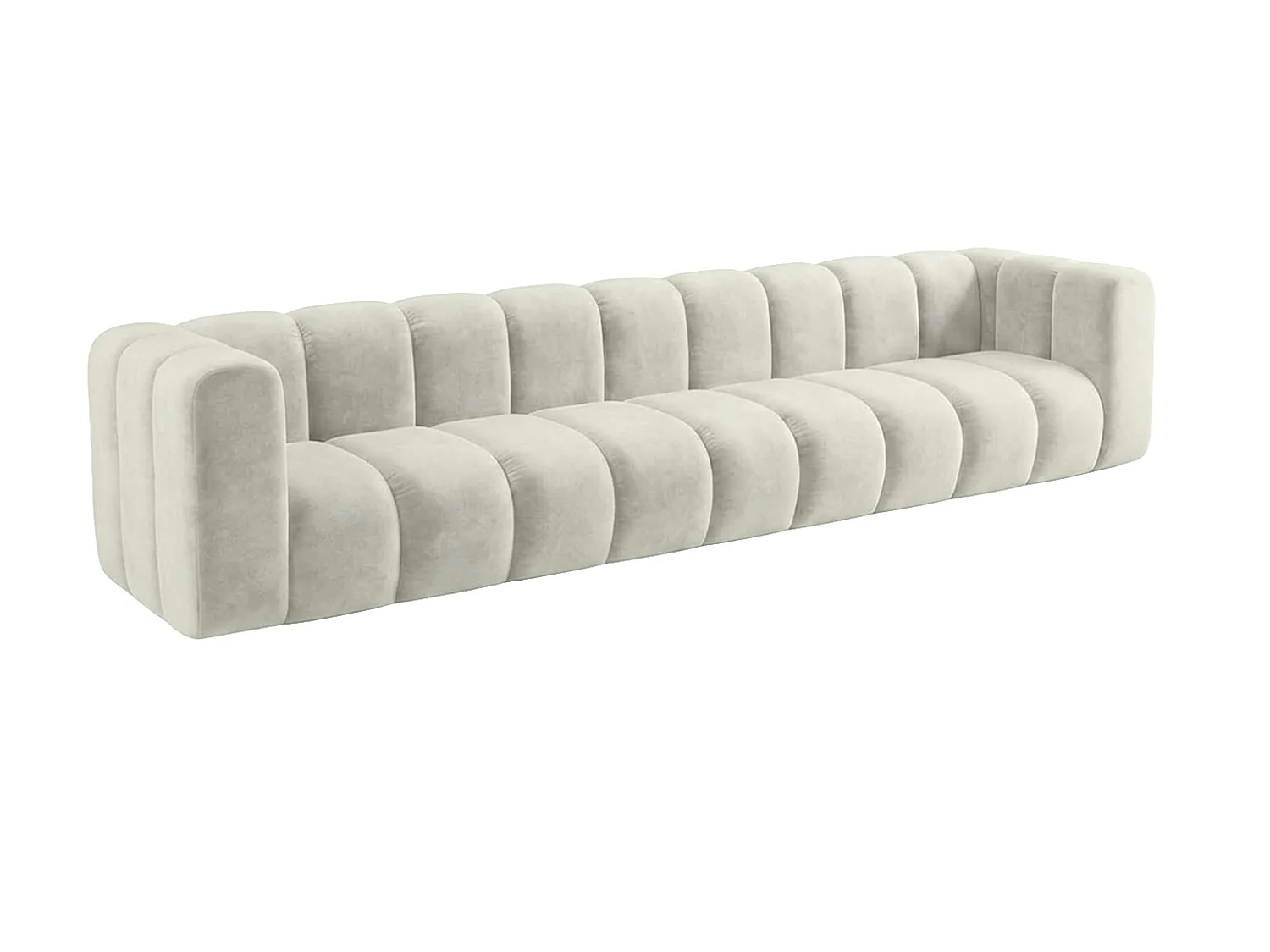 Sofa modułowa 5-osobowa, tkanina welwet Riviera, Ecru, GRAND