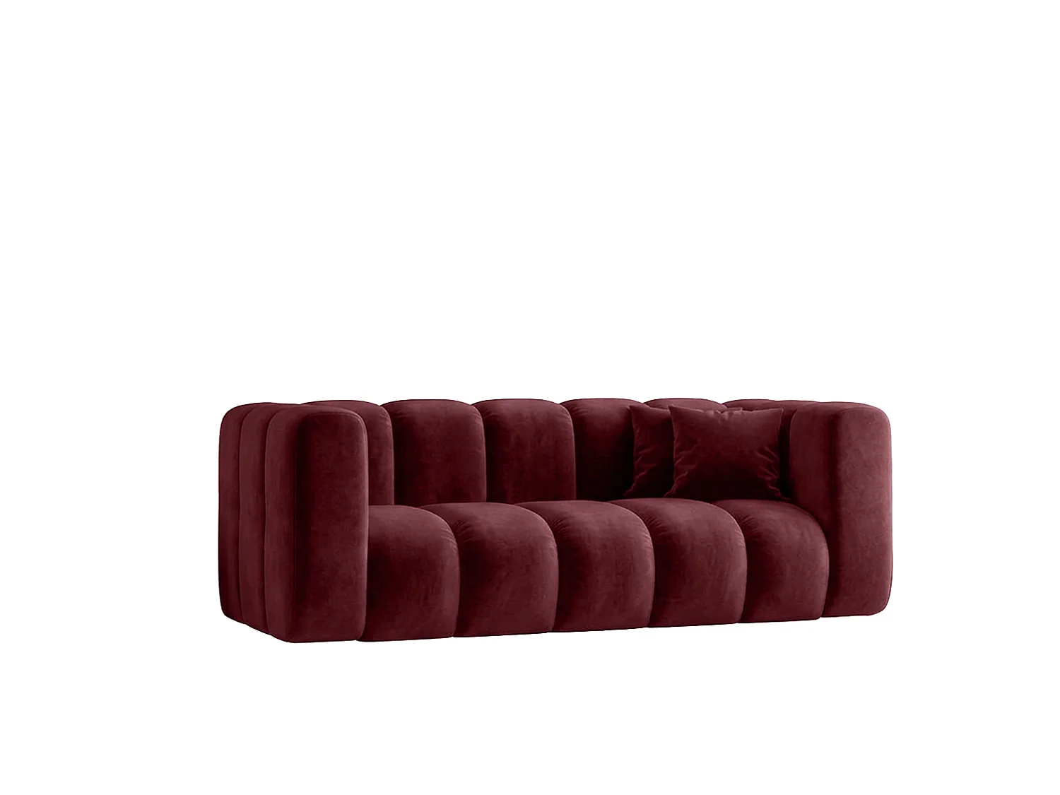 Sofa modułowa 2-osobowa, tkanina welwet Riviera, Burgundowy, GRAND