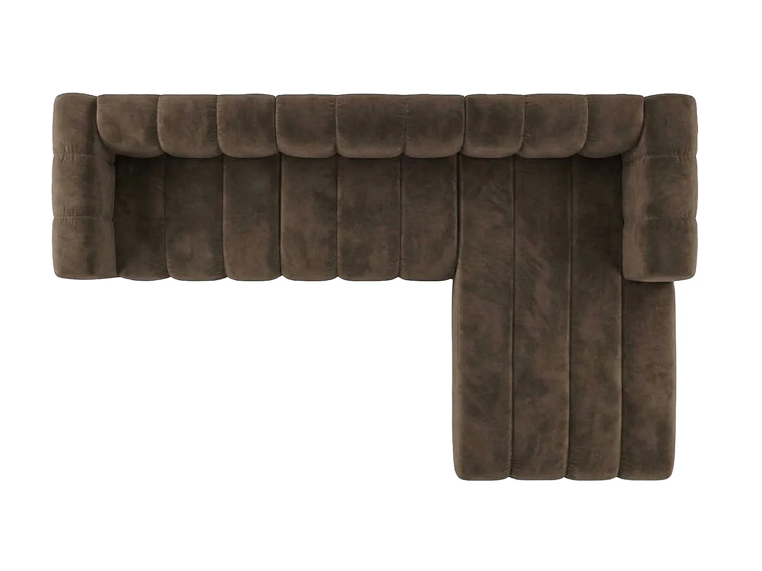 Modulares Ecksofa in L-Form, Velvet-Stoff Riviera, Braun, Rechts, GRAND 318 cm