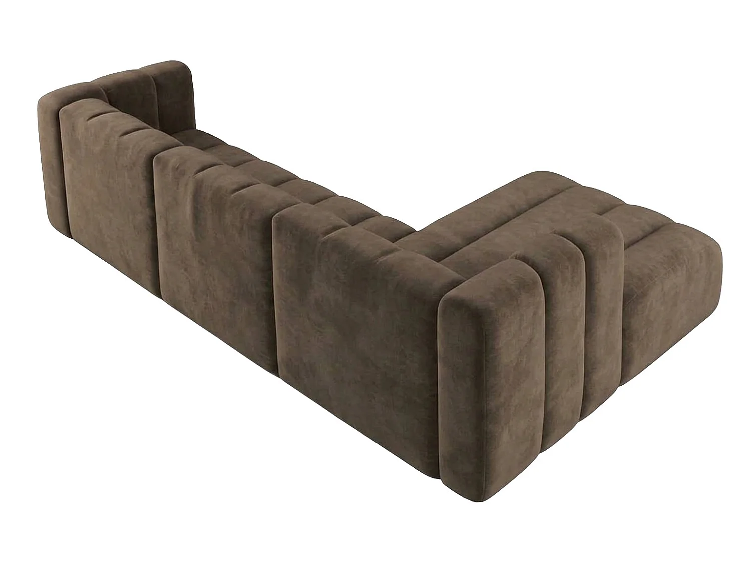 Modulares Ecksofa in L-Form, Velvet-Stoff Riviera, Braun, Rechts, GRAND 318 cm