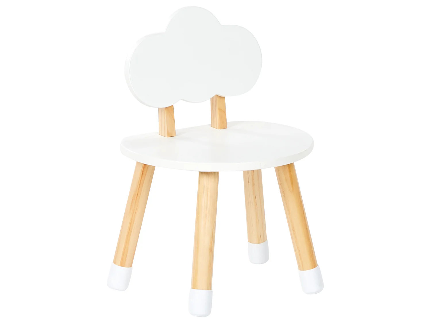 Kindertafel met stoelen lichthout/wit ROBIN