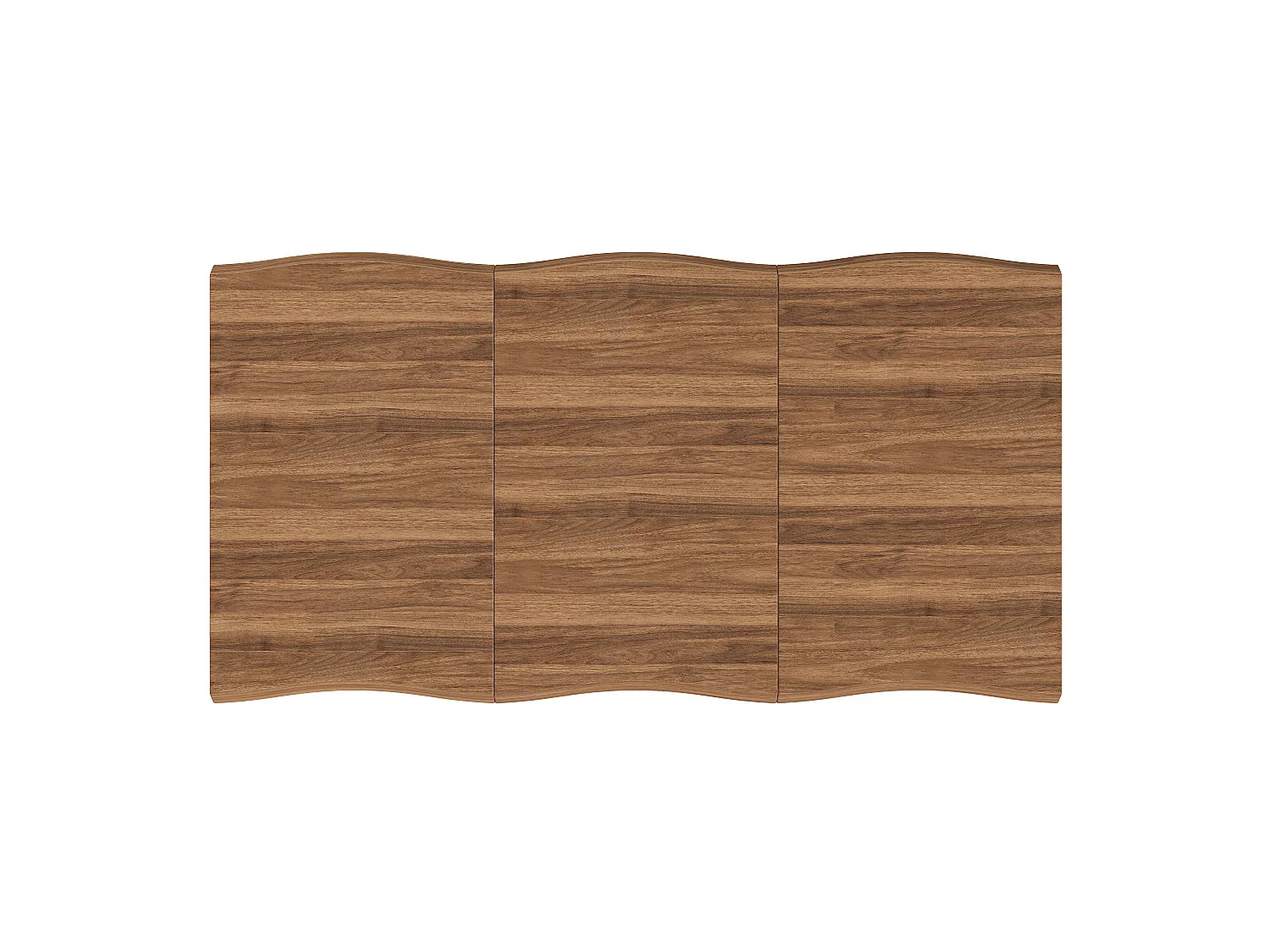 Parrot Uncle Table à manger , plateau aspect noyer 160×78×75cm, bord ondulé, pieds en fer en forme de X, style minimaliste pour 4 à 6 personnes