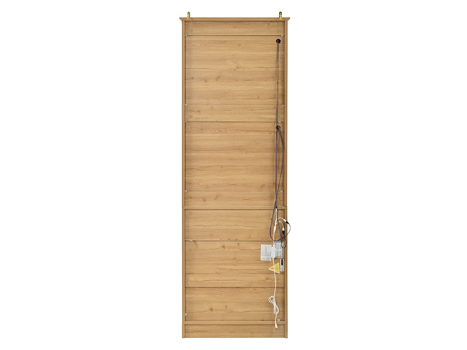 Parrot Uncle Vitrine haute 62×41×180cm en panneau de particules, porte vitrée, éclairage LED pilotable par app, tiroir et rangement fermé