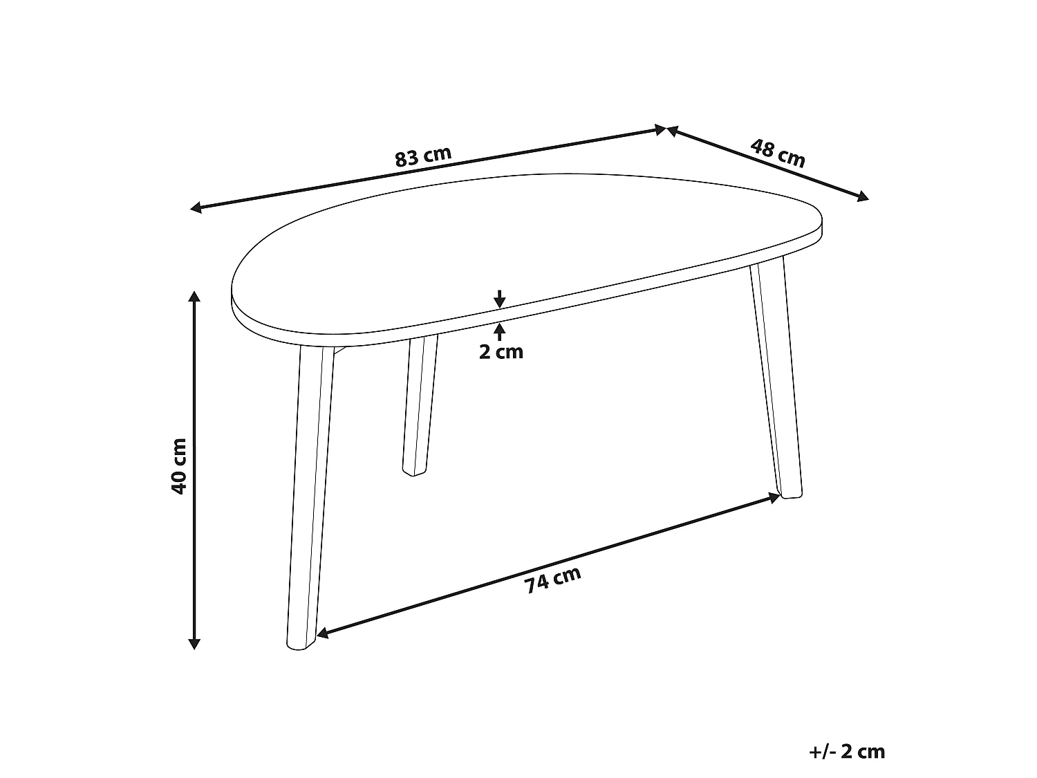 Bijzettafel FLY Hout Wit