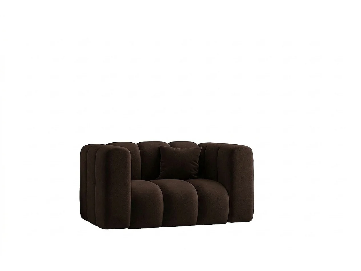 Modularer Sessel, modernes Design, Velvet-Stoff Riviera, Schokolade, GRAND