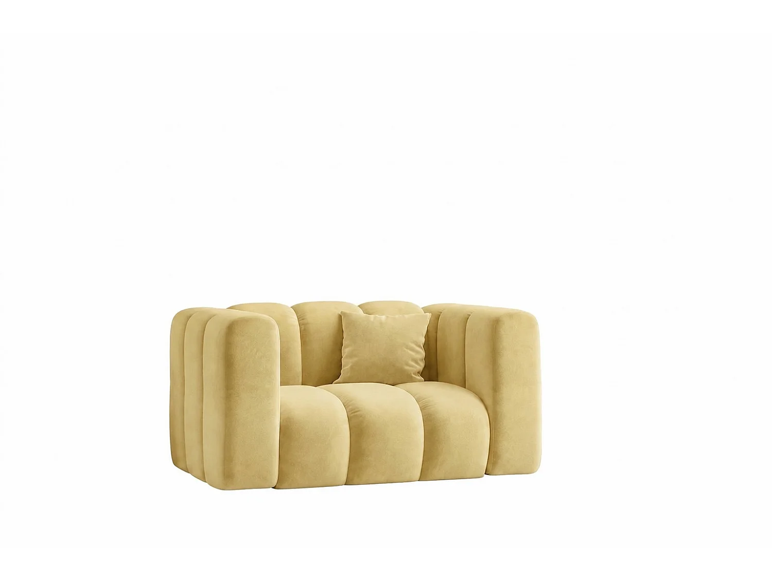 Fauteuil modulable, tissu velours Riviera, Beurre, GRAND