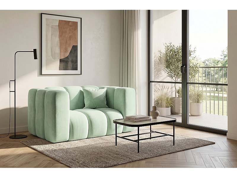 Fauteuil modulable, tissu velours Riviera, Menthe, GRAND
