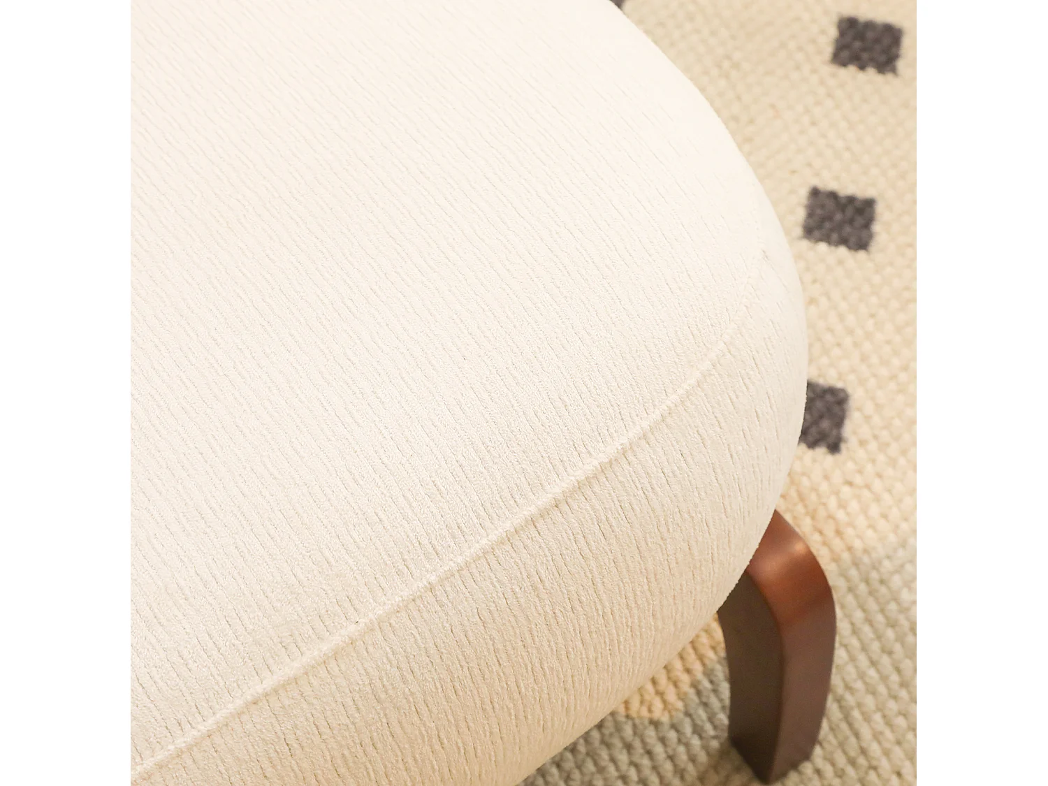 Parrot Uncle Fauteuil d’appoint sans accoudoirs, revêtement tissu doux, pieds en bois massif, 86.9×72.1×69.9cm, style organique blanc