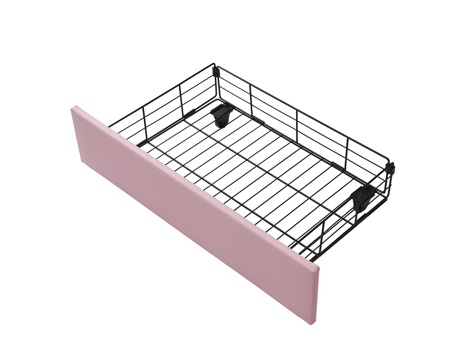 Parrot Uncle Lit enfant capitonné, tête de lit arc-en-ciel et couronne réglable en 2 hauteurs, tiroir de rangement, revêtement PU 90x200 cm rose