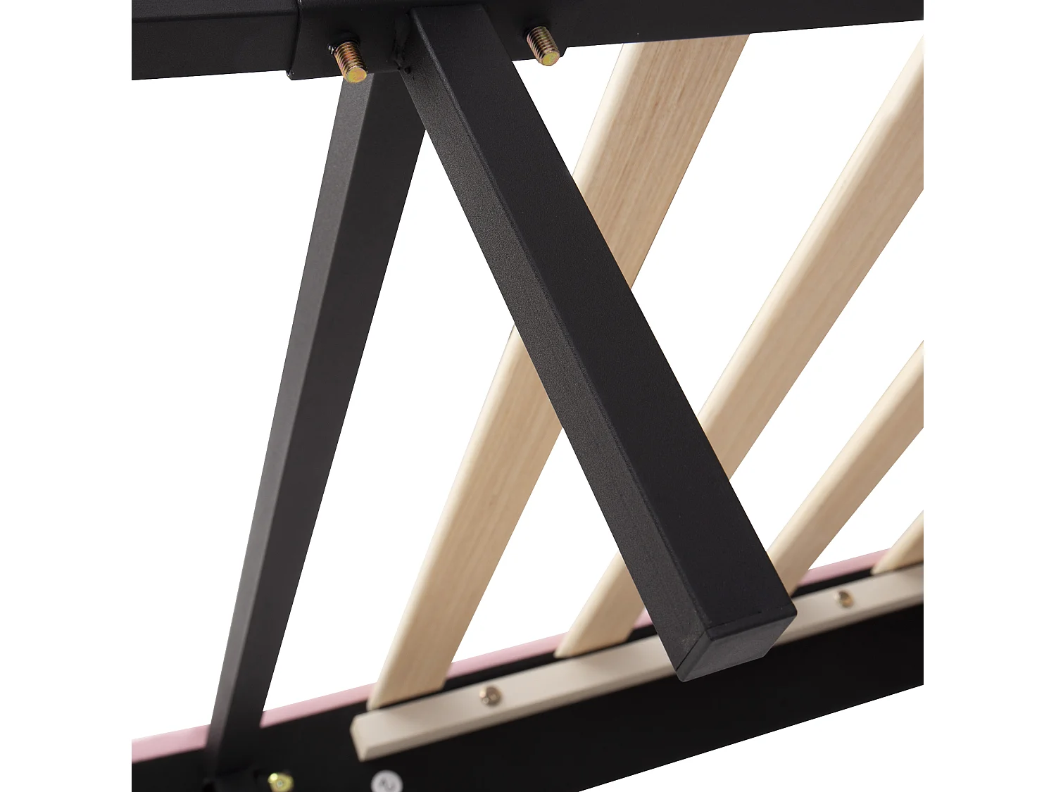 Parrot Uncle Lit enfant capitonné 140×200cm, tête de lit arc-en-ciel couronne, 2 tiroirs de rangement, revêtement PU, hauteur réglable, rose