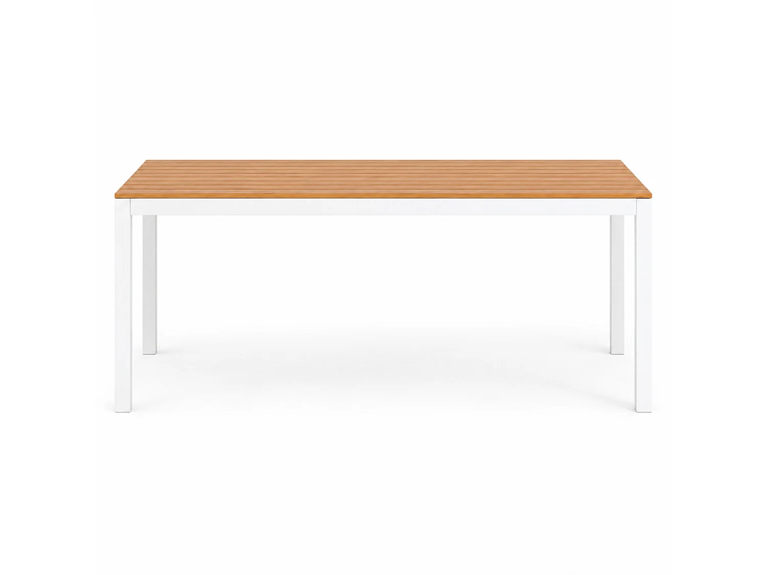 Table de jardin effet bois aluminium blanc 160 cm ALONDRA