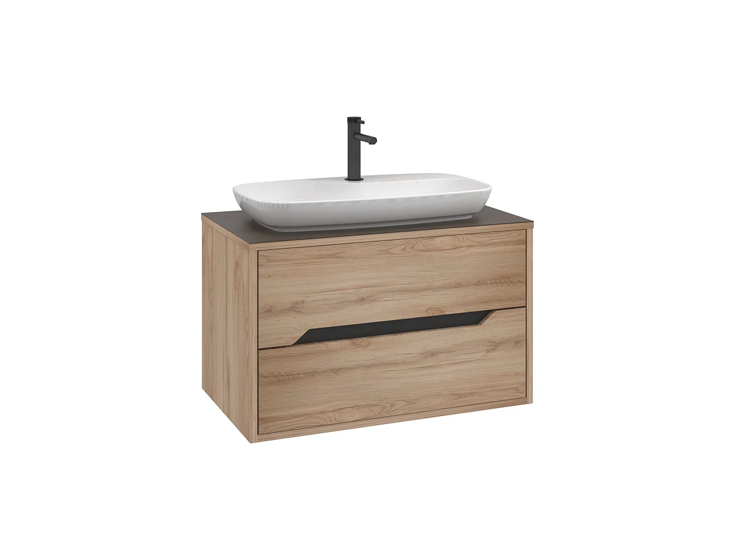 Wastafelmeubel "Galia 80 v2" - 80 x 50 x 50 cm - Eiken