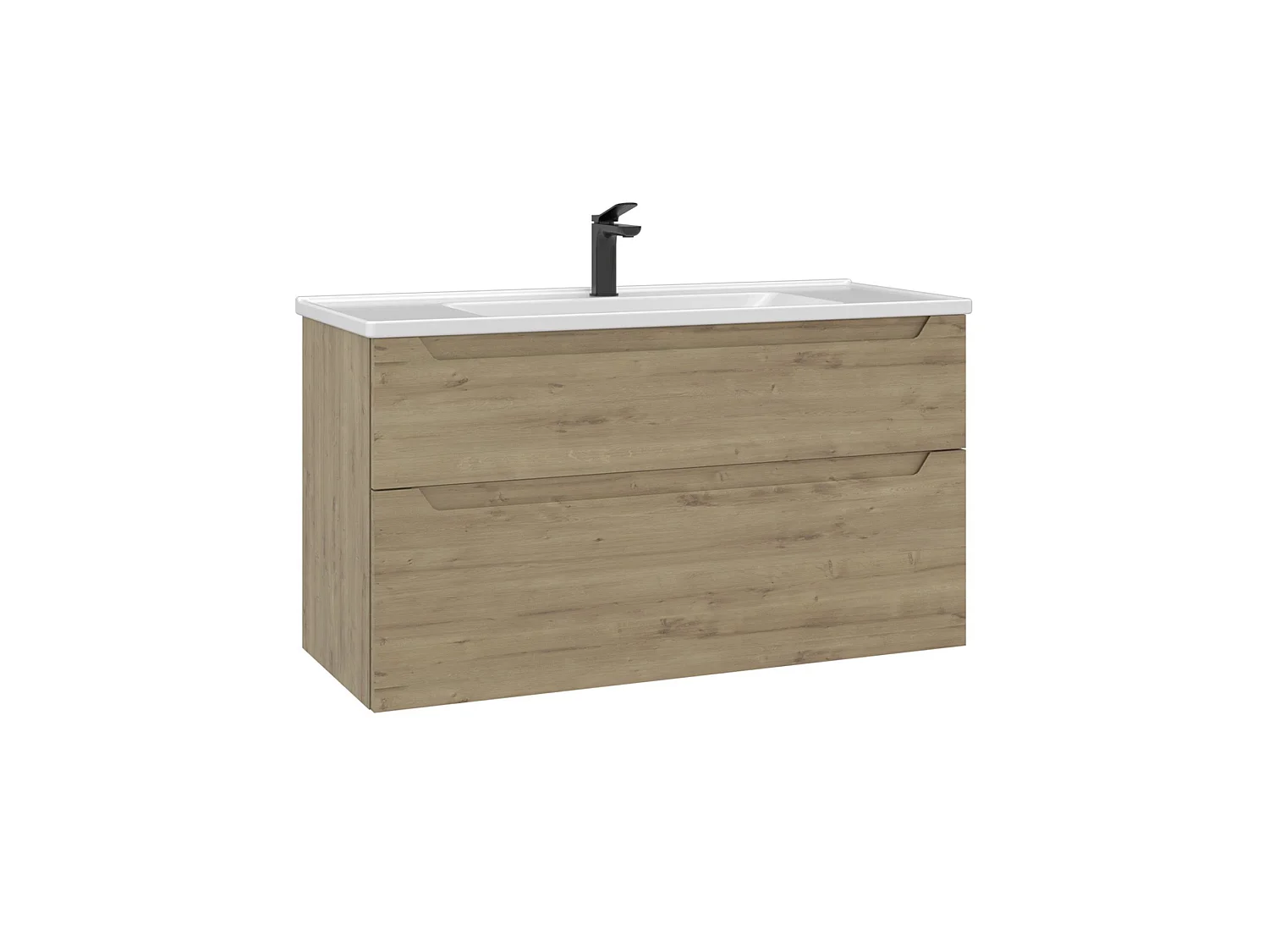 Wastafelmeubel "Messina 100 v2" - 100 x 45 x 55 cm - Eiken