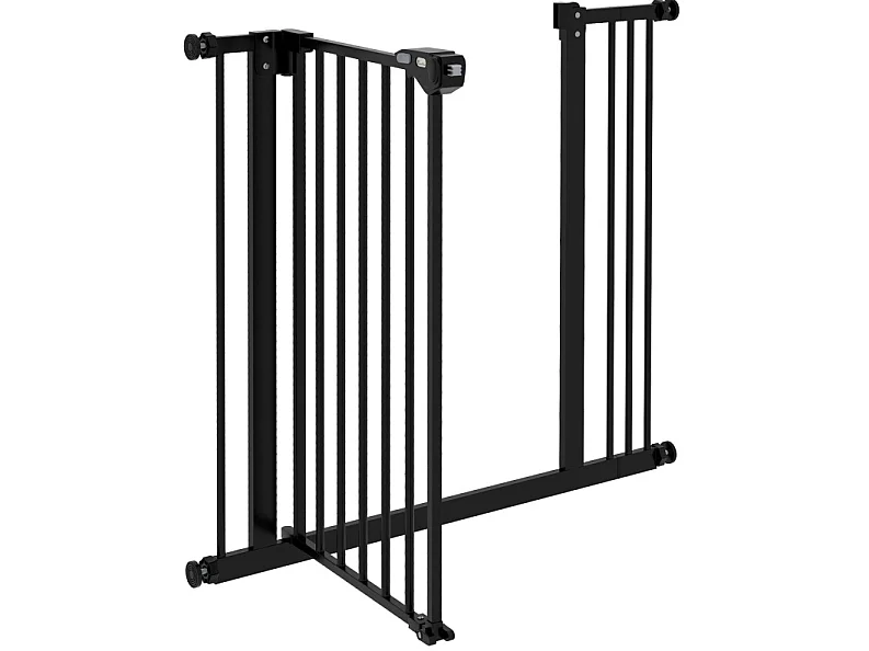 Sicherheitsgitter für Hunde aus Metall, schwarz, Breite 74 bis 87 cm verstellbar