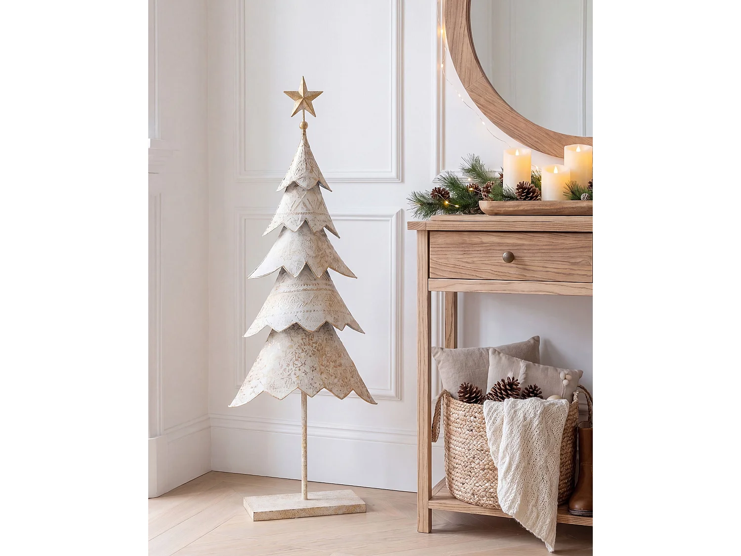 Décoration de Noël HANKO 98 cm Arbre de Noël Doré