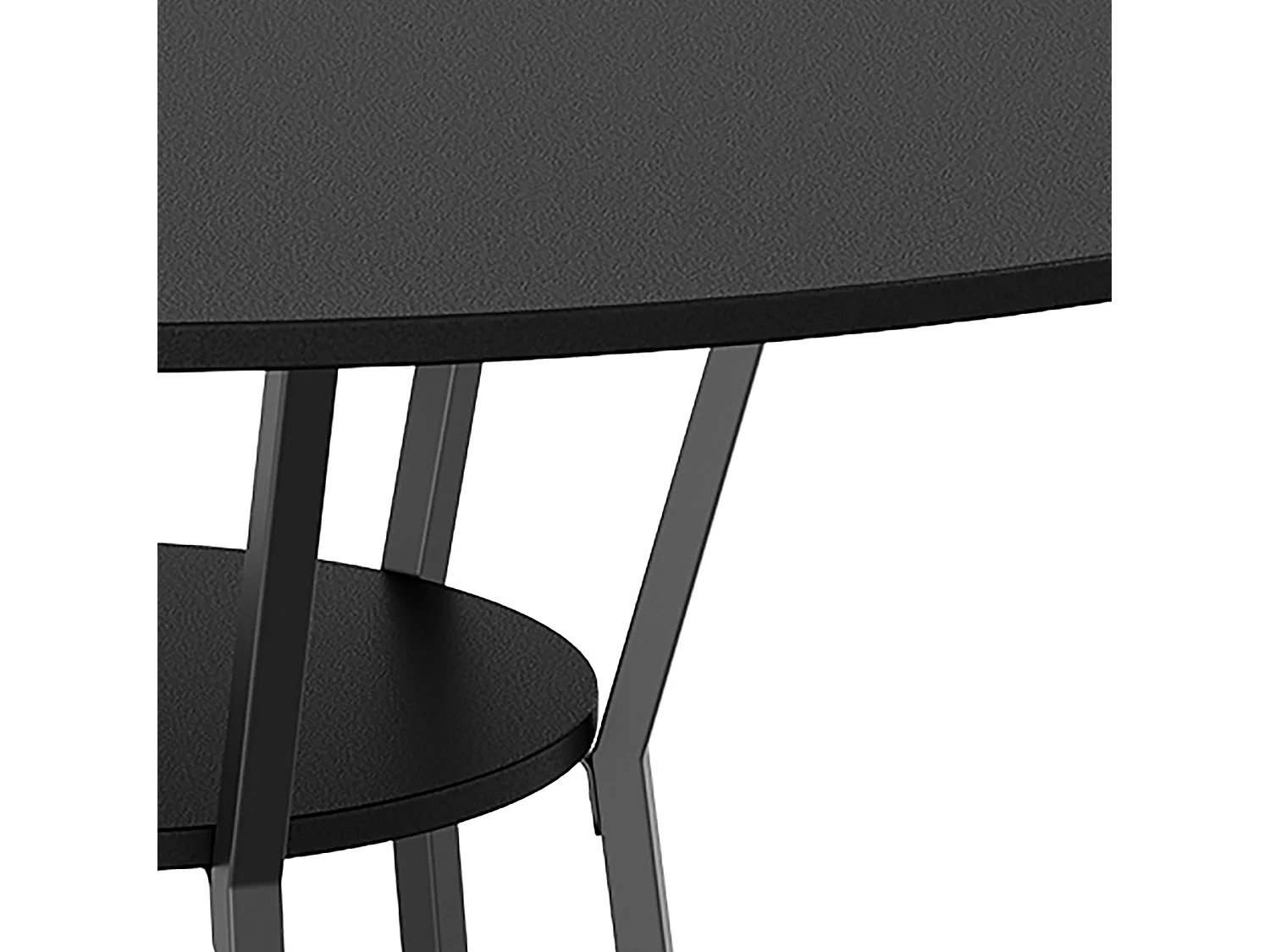 DreamMespace Table à Manger Ronde 120 cm - Table Repas 6 Personnes avec Étagère de Rangement Intégrée, Design Épuré Noir