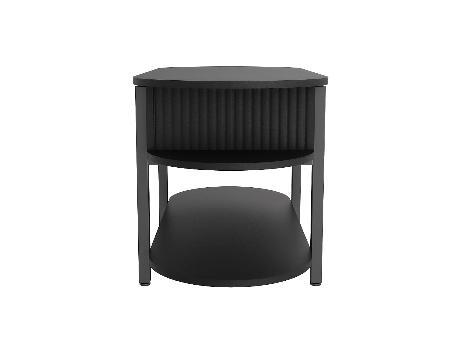 DreamMespace Table Basse Relevable 106x45 cm - Meuble de Rangement Salon avec Coffre et Étagères, Panneau et Métal Noir