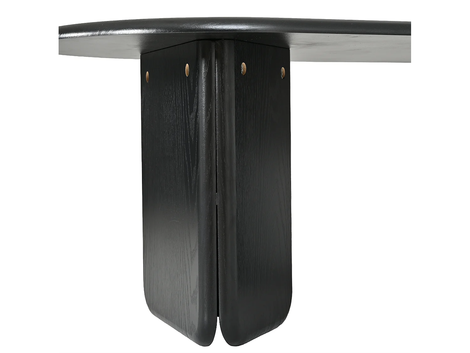 DreamMespace Table Basse Ovale 99x50x40 cm - Meuble de Salon Scandinave avec Piétement Géométrique, MDF Noir