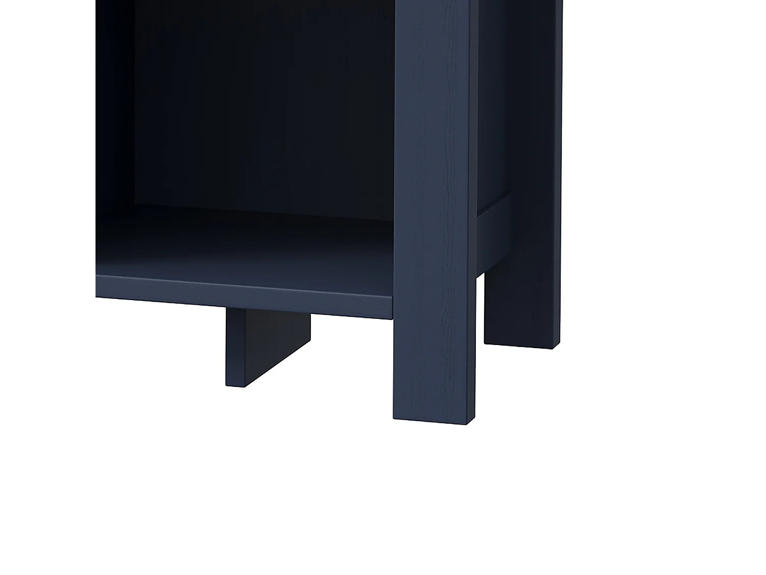 DreamMespace Buffet 140x34x75 cm - Meuble de Rangement 8 Cases Ouvertes, Étagère Horizontale Style Champêtre, Bleu Nuit