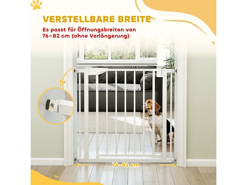 Sicherheitsgitter ohne Bohren aus weißem Kohlenstoffstahl für Öffnungen von 76 bis 82 cm
