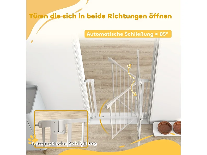 Sicherheitsgitter ohne Bohren aus weißem Kohlenstoffstahl für Öffnungen von 76 bis 82 cm