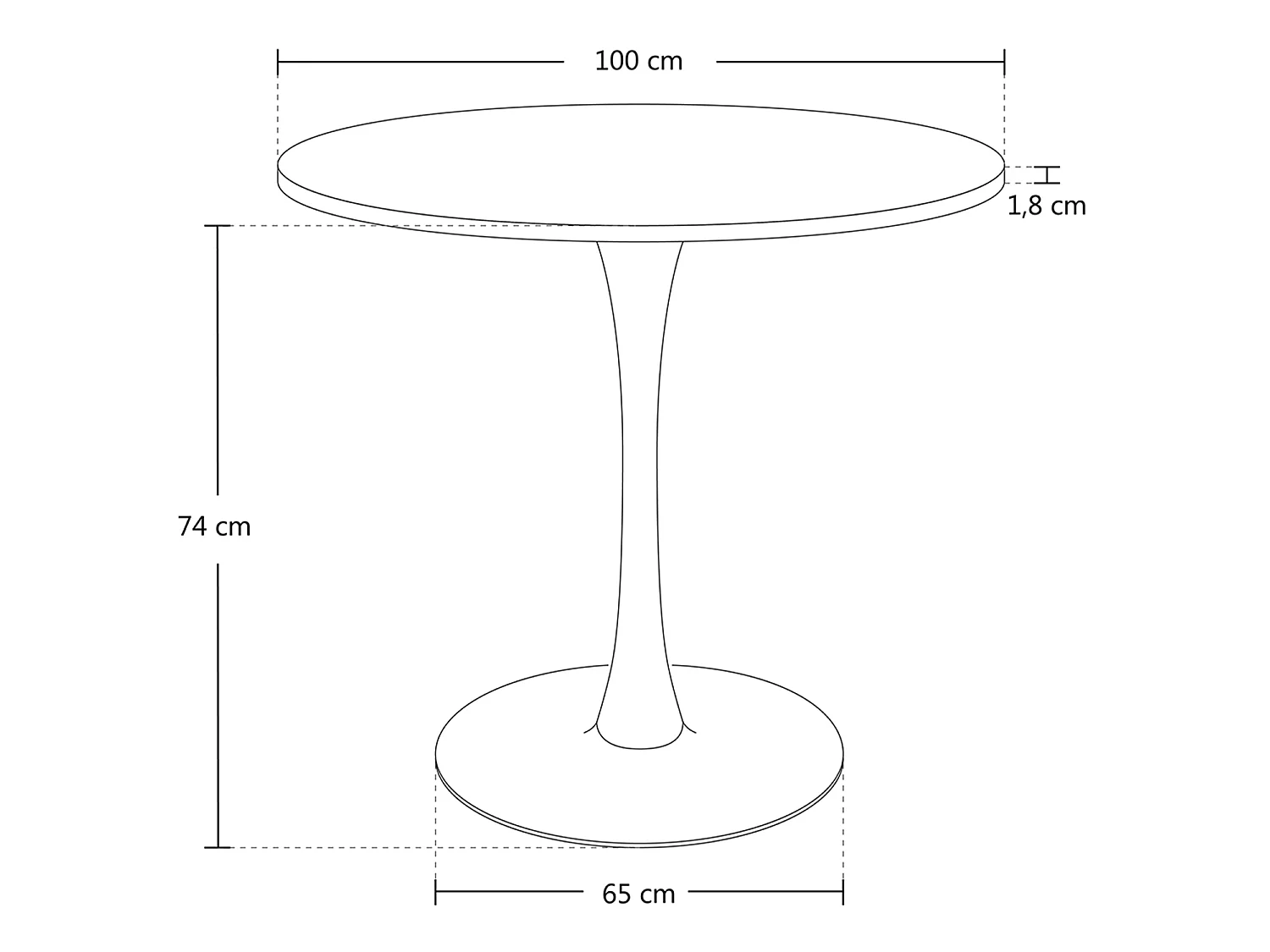 Tavolo rotondo 100 cm, tavolo da pranzo tondo nero – Omar