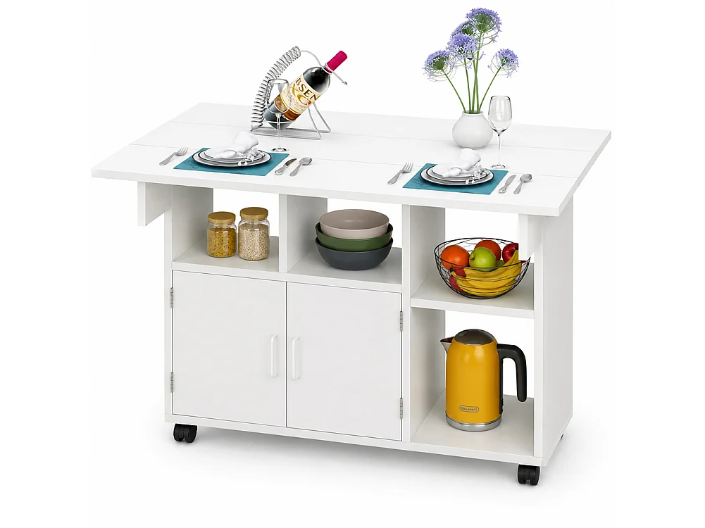 Tavolo Tavolino Mobile Cucina con Scaffali Armadietto Salvaspazio Portaoggetti