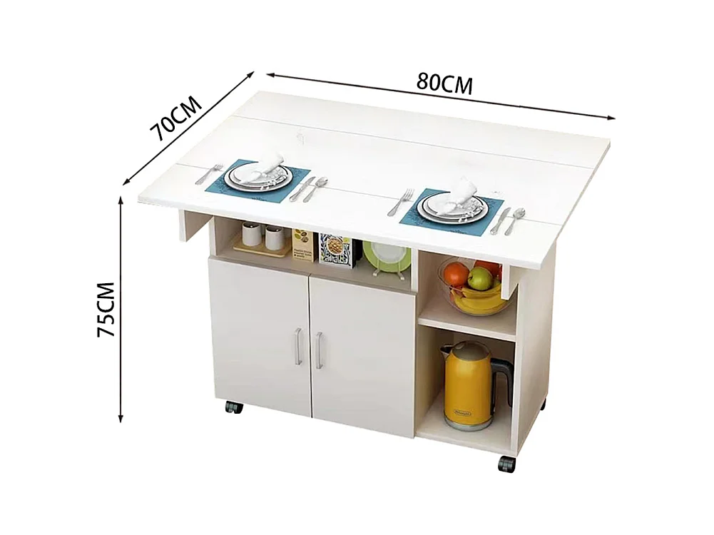 Tavolo Tavolino Mobile Cucina con Scaffali Armadietto Salvaspazio Portaoggetti