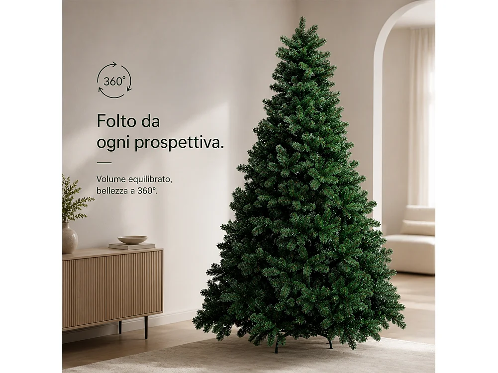 Albero di Natale Canada 180 cm Verde Decorazione Addobbo Natalizia Foltissima