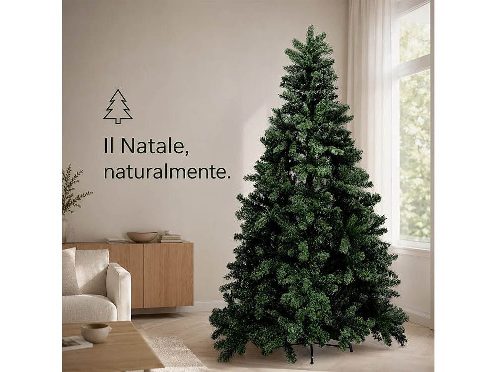 Albero di Natale Canada 180 cm Verde Decorazione Addobbo Natalizia Foltissima